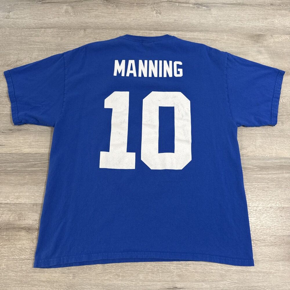 Eli Manning Shirt New York Giants Men’s XL Blue 10 Super Bowl XLVI Big Blue